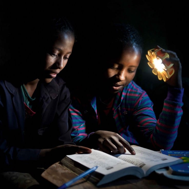 Little Sun solar lighting in use